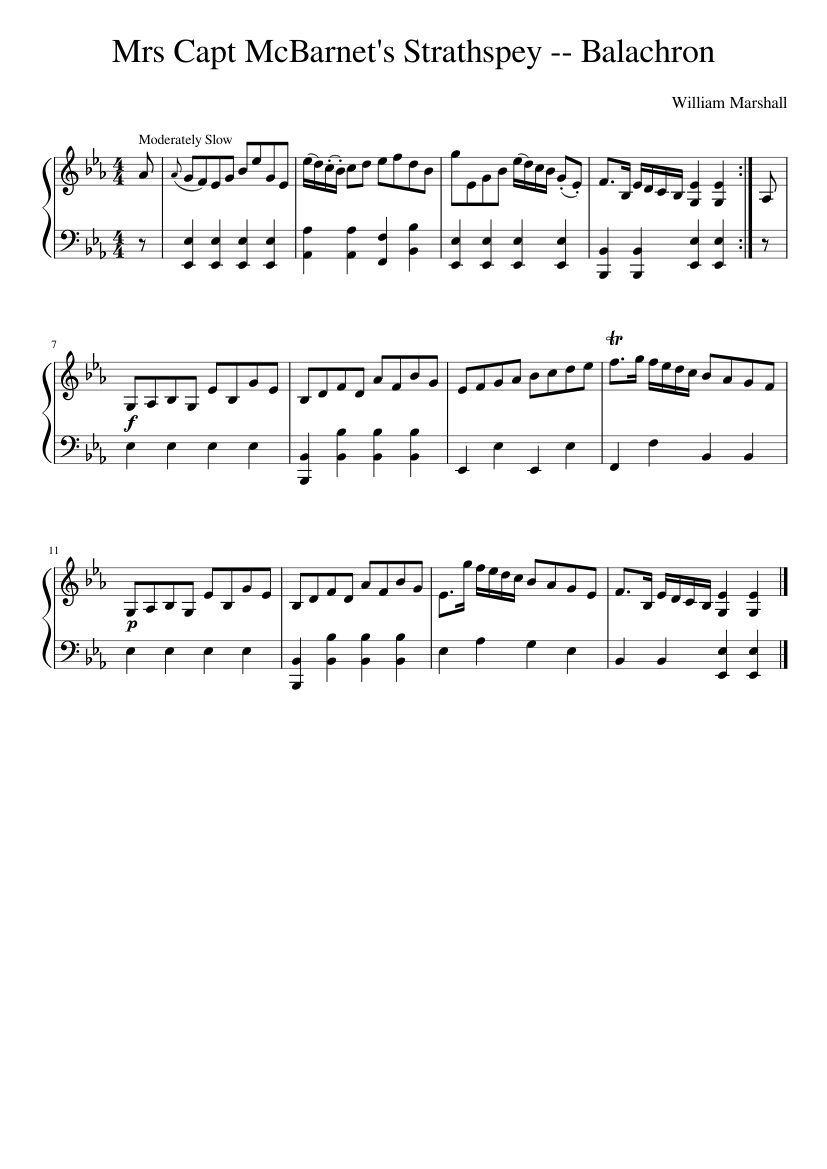 Mrs Capt McBarnet's Strathspey -- Balachron