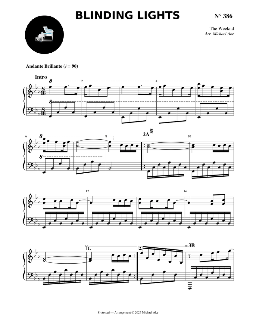 Blinding Lights - The Weeknd Sheet music for Piano (Solo) Easy ...