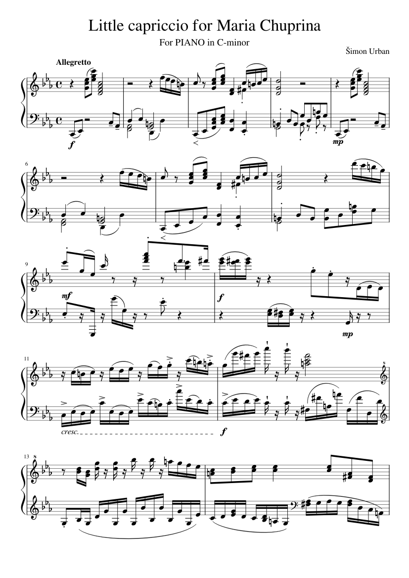 Capriccio for Maria Chuprina in C-minor/PIANO PIECE NO.1