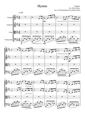 Free Hymne by Vangelis sheet music | Download PDF or print on Musescore.com