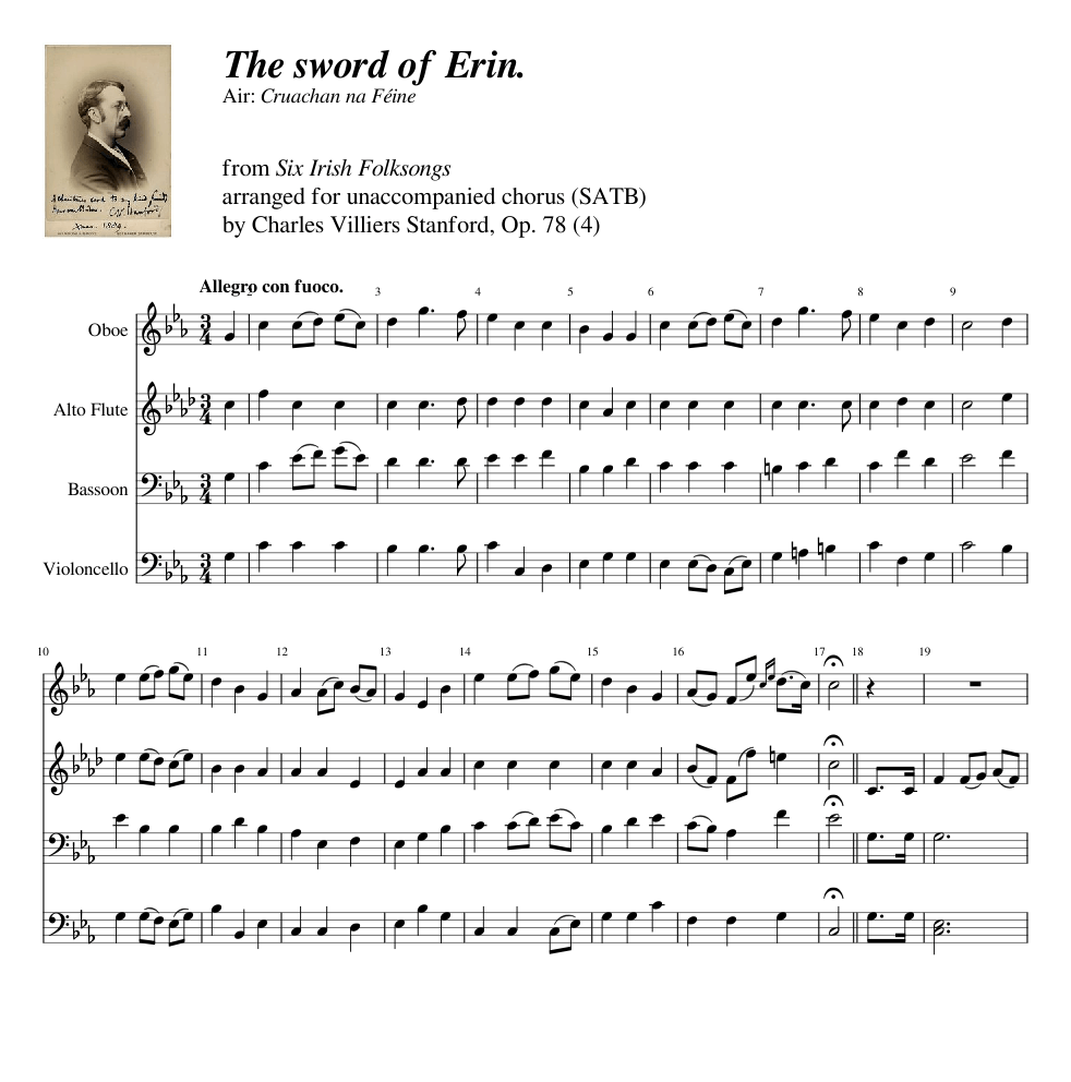 C. V. Stanford: The sword of Erin. Op.78 (4) Sheet Music for Oboe
