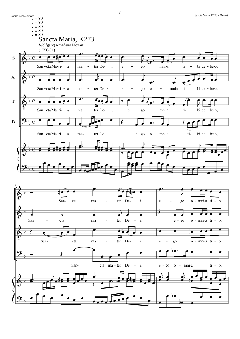 Sancta Maria mater Dei K273