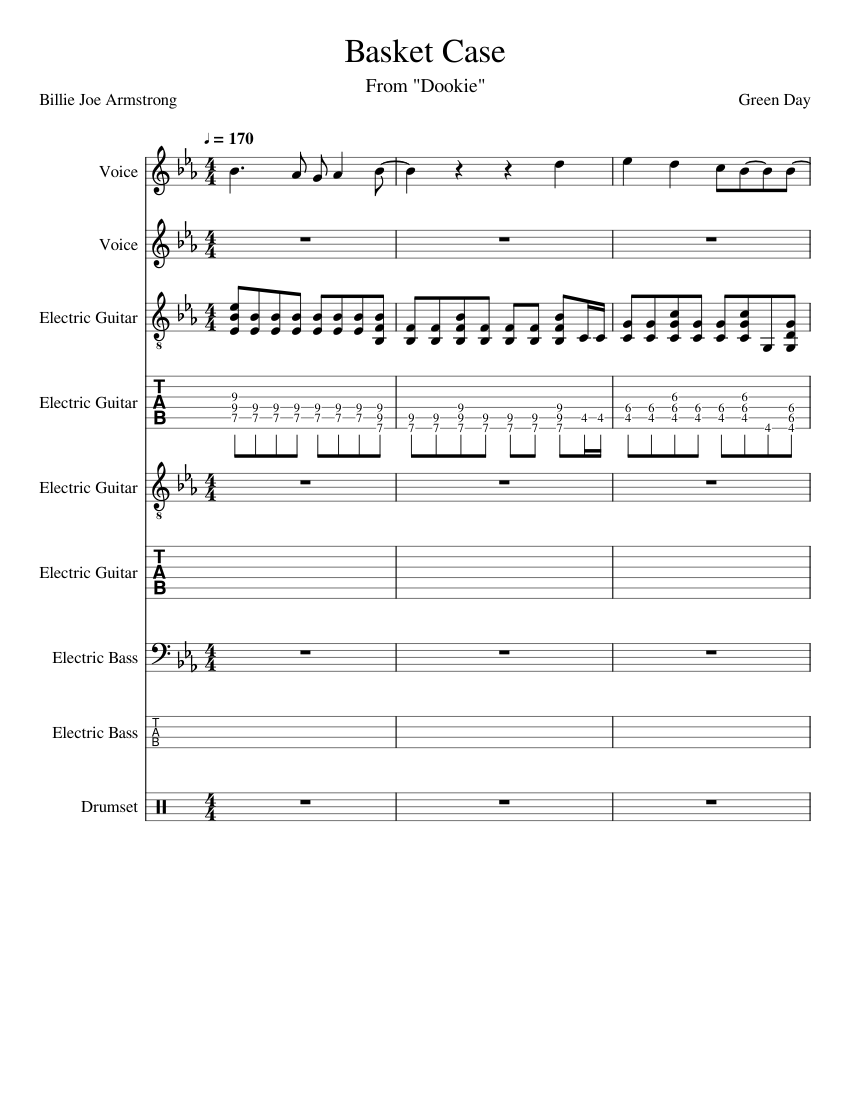 Basket Case Green Day piano tutorial