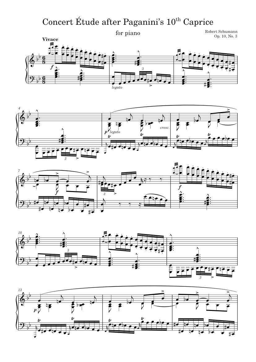 6 Concert Etudes after Paganini Caprices Op.10