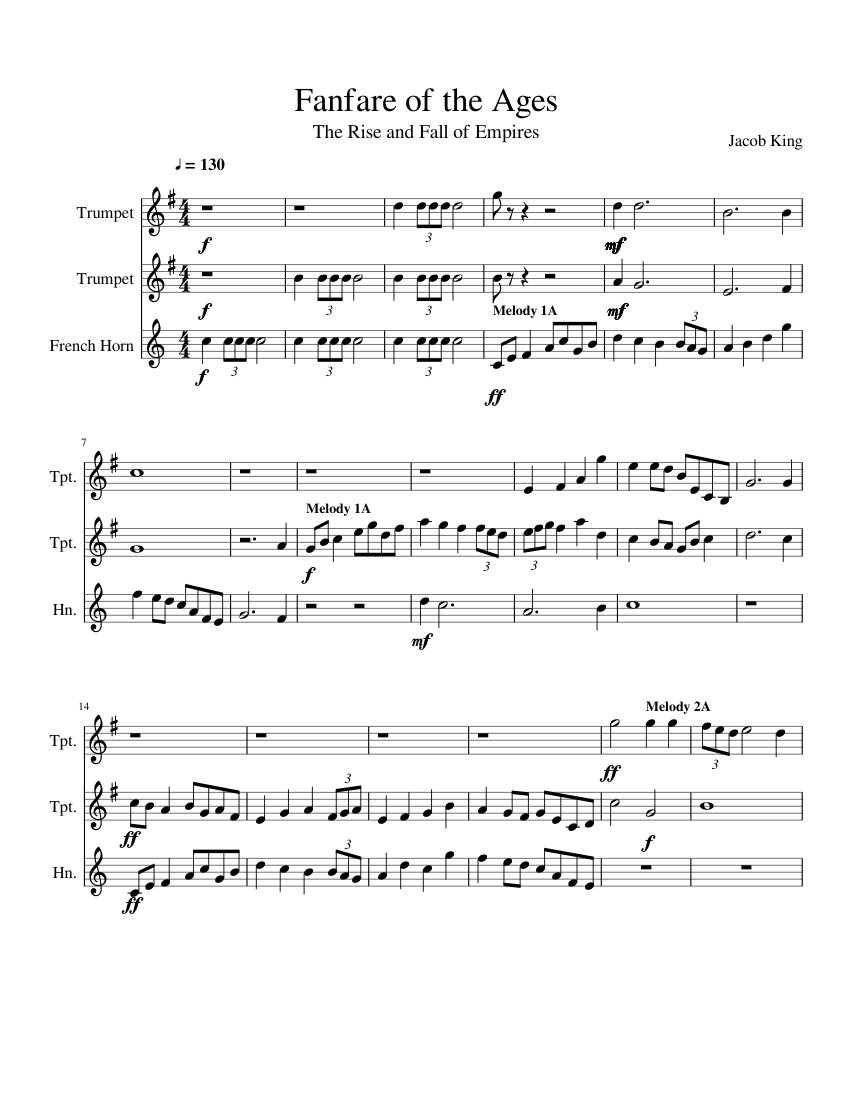 Fanfare of the Ages Sheet music for Trumpet other (Brass Duet)