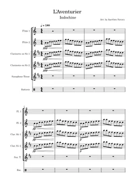 Free L'aventurier by Indochine sheet music | Download PDF or print on  Musescore.com