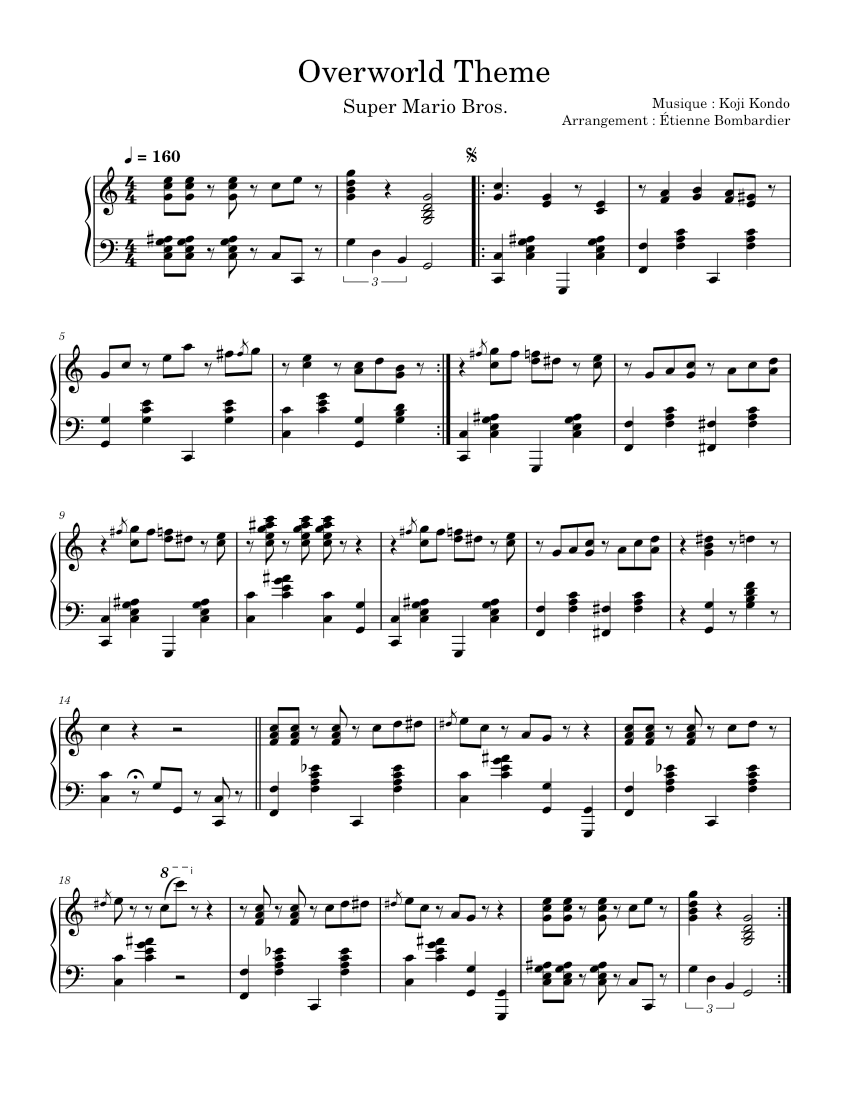 Super Mario Bros - Overworld – Koji Kondo Overworld Theme (Super Mario ...