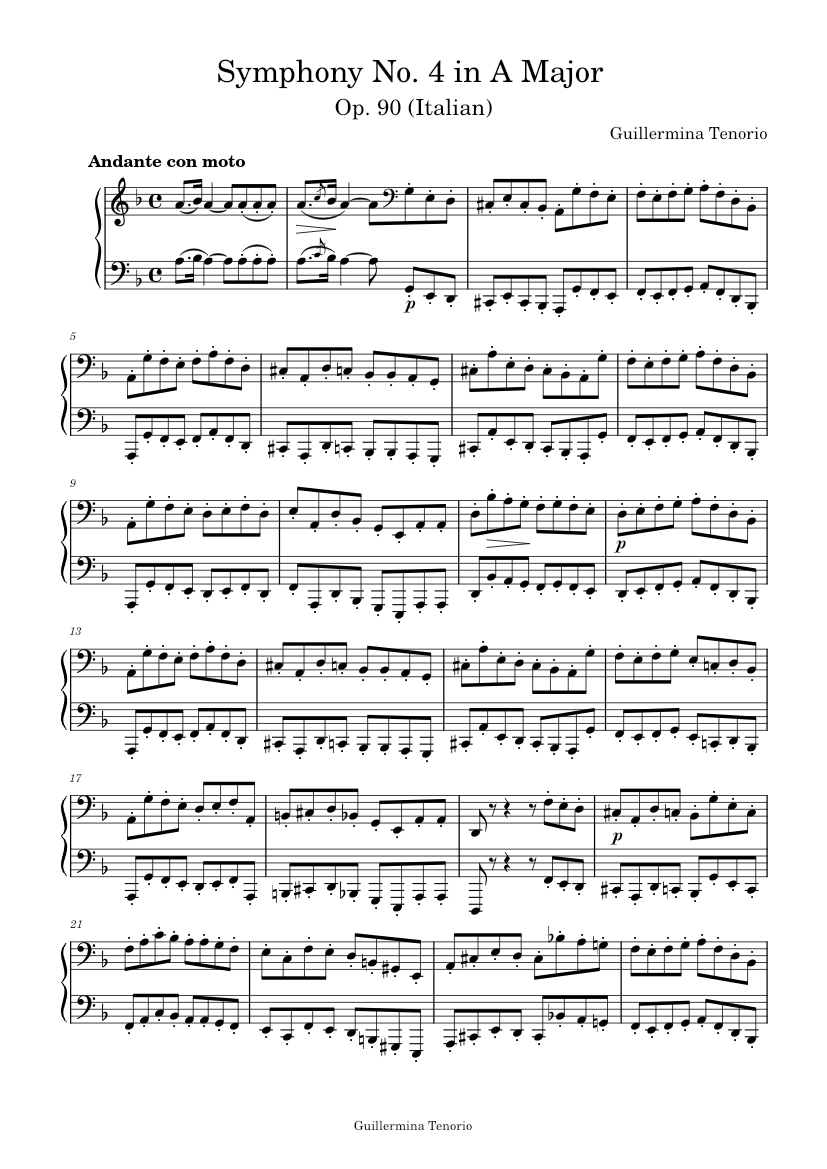 Symphony No. 4 in A major, op.90 (Italian Symphony), first movement