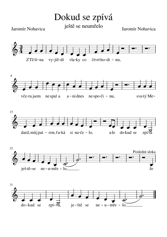 Dokud se zpívá Sheet music for Piano (Solo) | Musescore.com