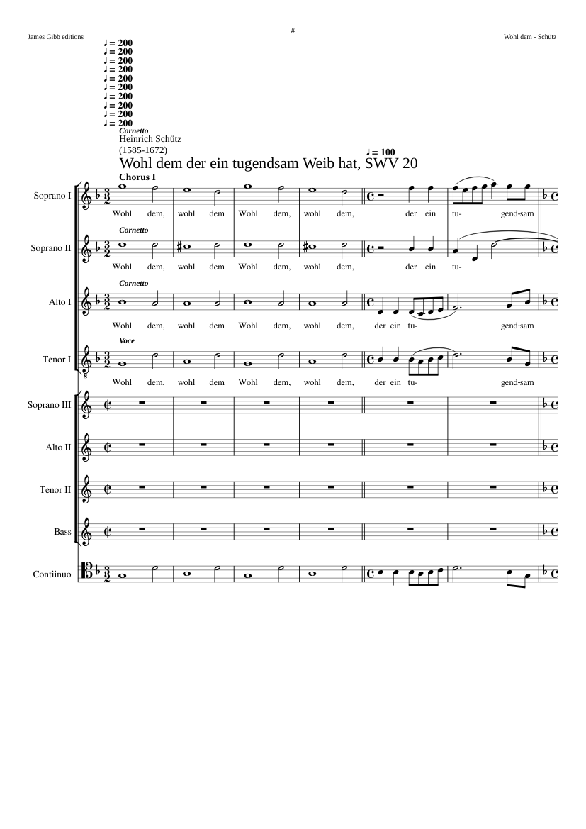 Wohl dem der ein tugendsam Weib hat SWV 20
