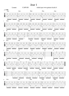 Free Jour 1 by Louane sheet music | Download PDF or print on Musescore.com