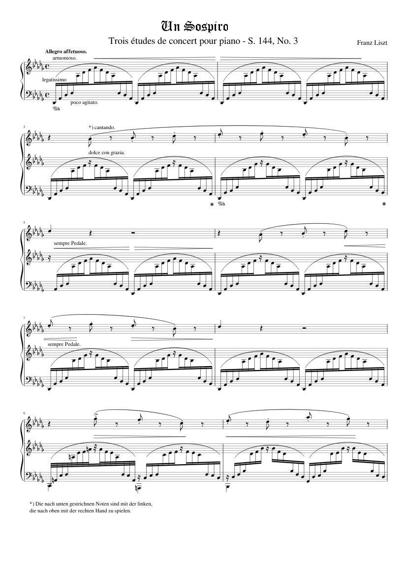 Trois Études de Concert, S. 144: Étude No. 3 in D♭, 