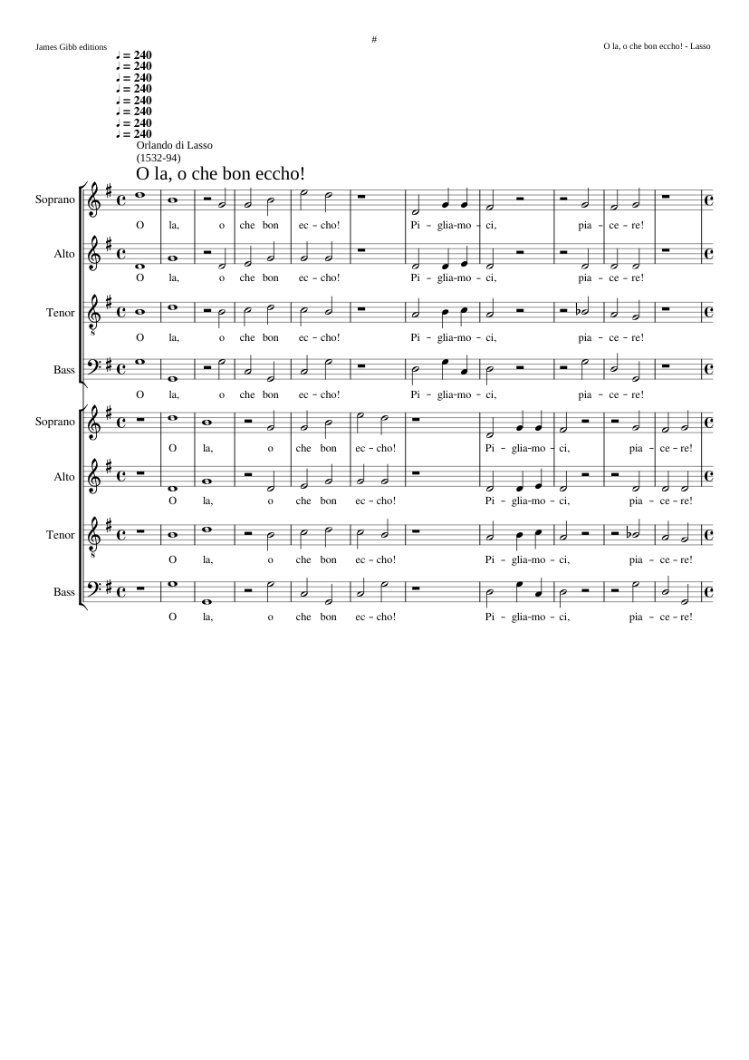 O la o che bon eccho! (The Echo Song)