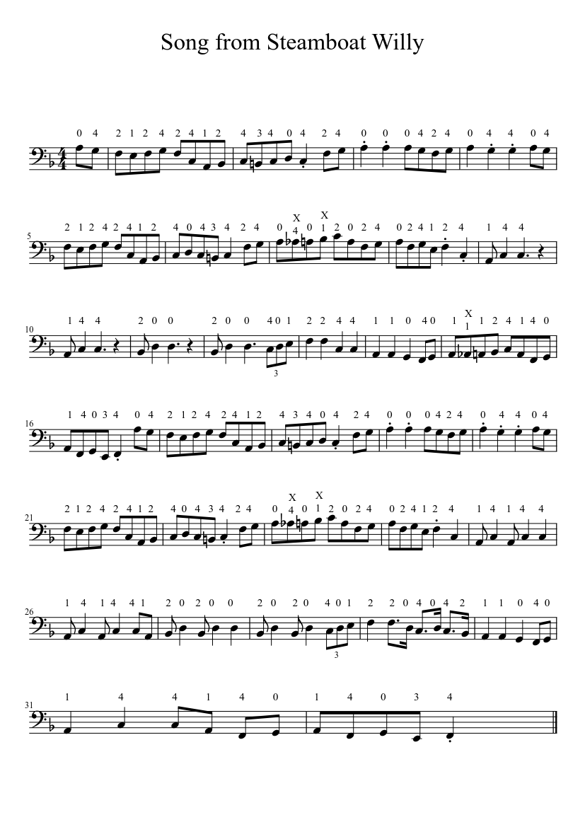 わらの中の七面鳥 楽譜 チェロ (ソロ) | MuseScore.com
