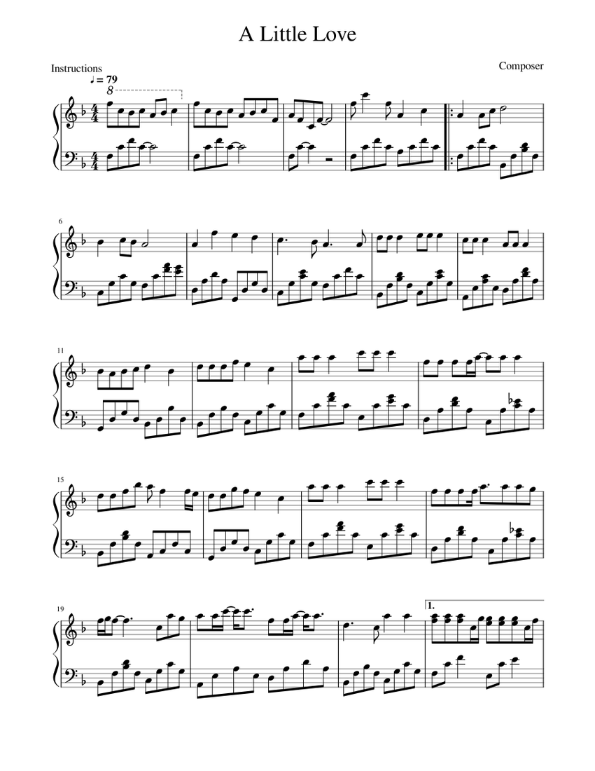 A Little Love Sheet music for Piano (Solo) Easy | Musescore.com