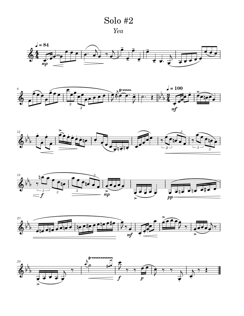 Solo 2 Sheet Music For Clarinet In B-flat (Solo) | Musescore.com