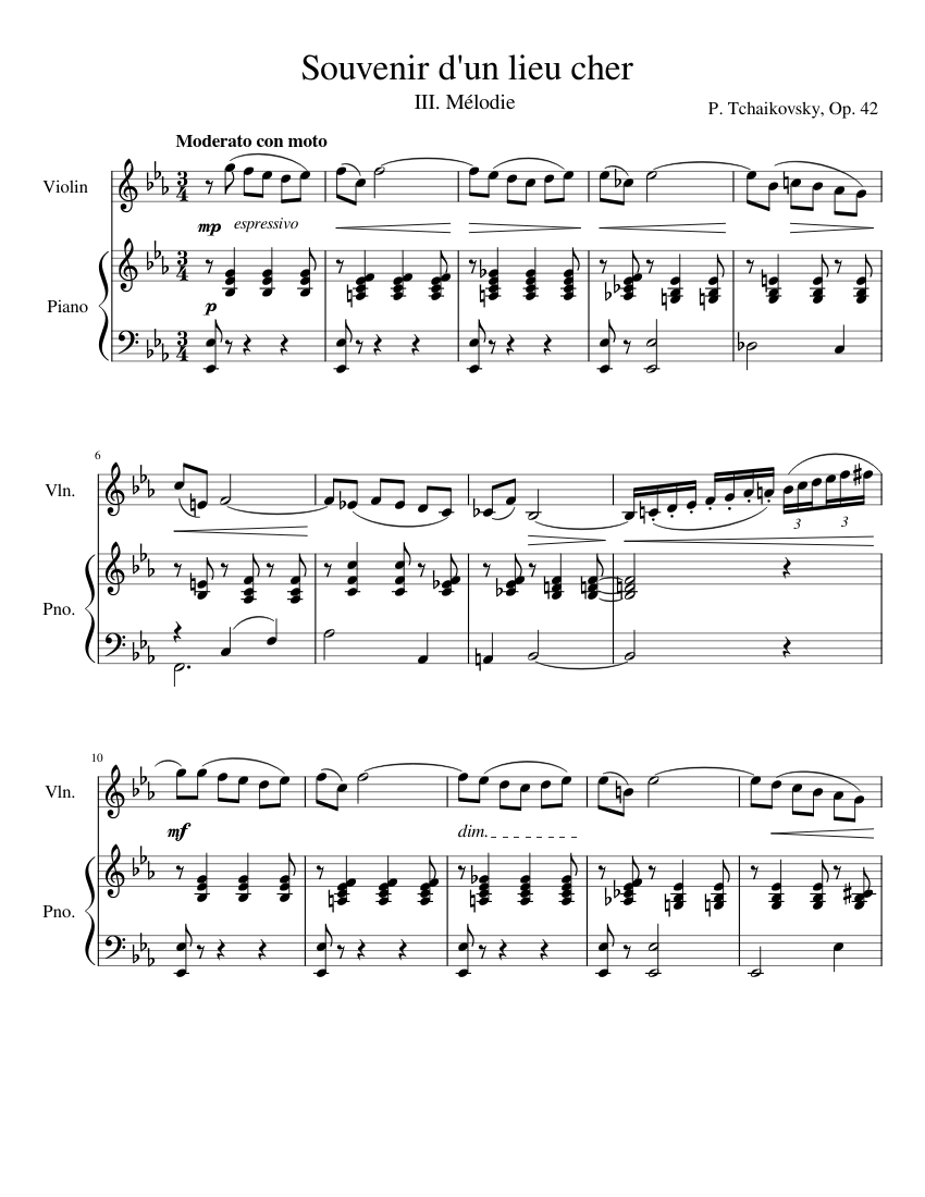 Souvenir d'un lieu cher Op.42