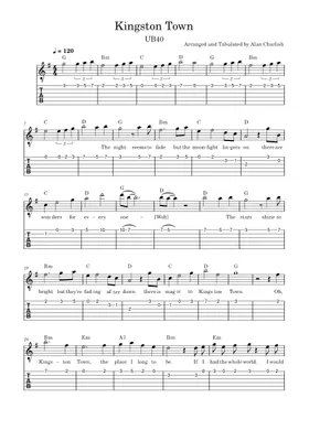 Free Kingston Town by UB40 sheet music | Download PDF or print on  Musescore.com