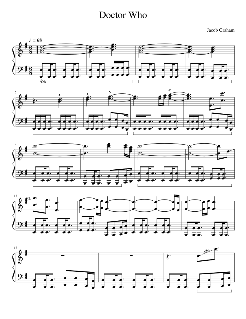 Doctor Who Theme (Piano Solo Sheet music for Piano (Solo) Easy