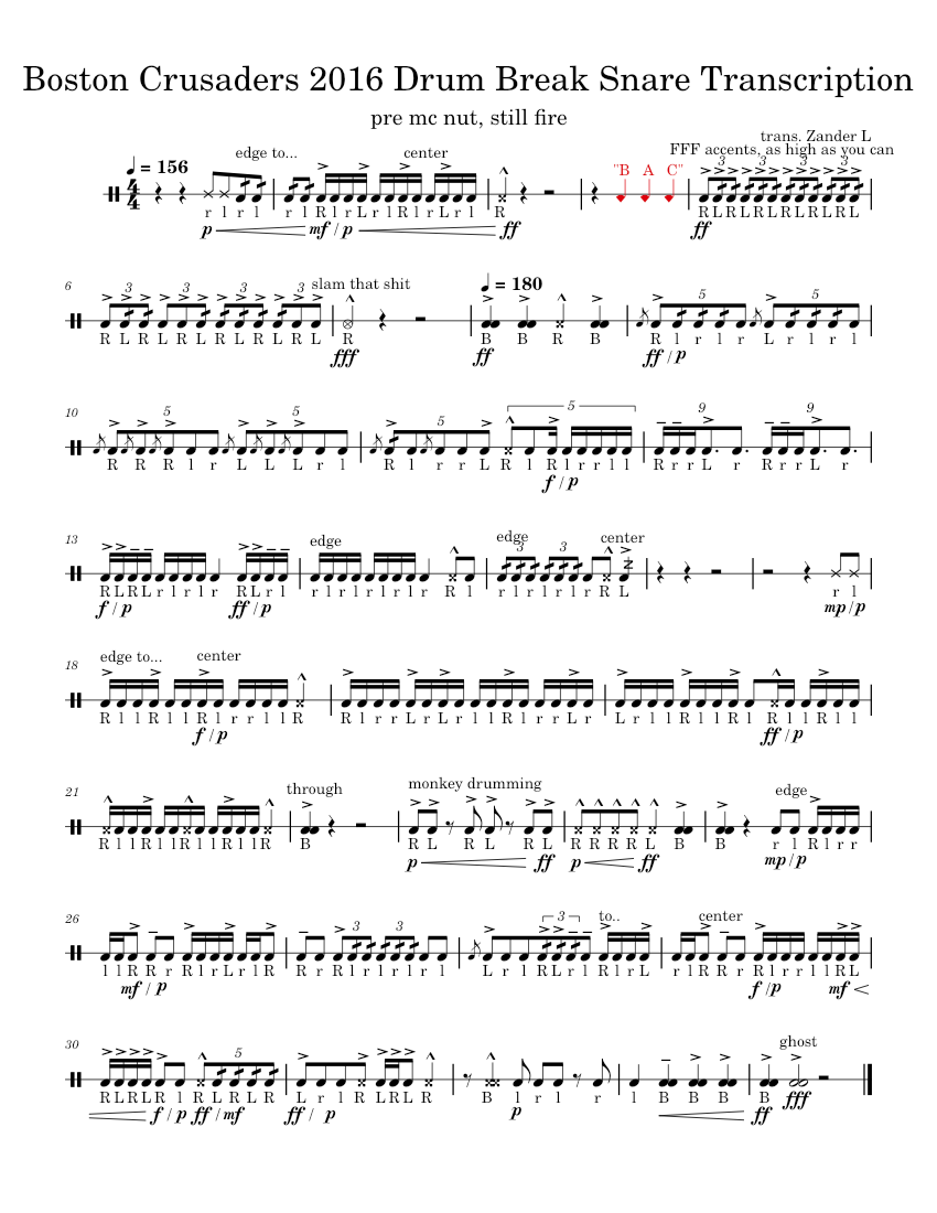 Boston Crusaders 2016 Drum Break Snare Transcription Pianolessonsjnc Boston Crusaders 2016 Drum Break Snare Transcription Pianolessonsjnc