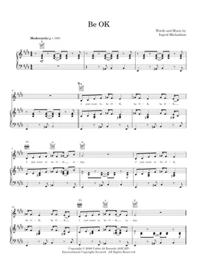 Free Be Ok by Ingrid Michaelson sheet music | Download PDF or