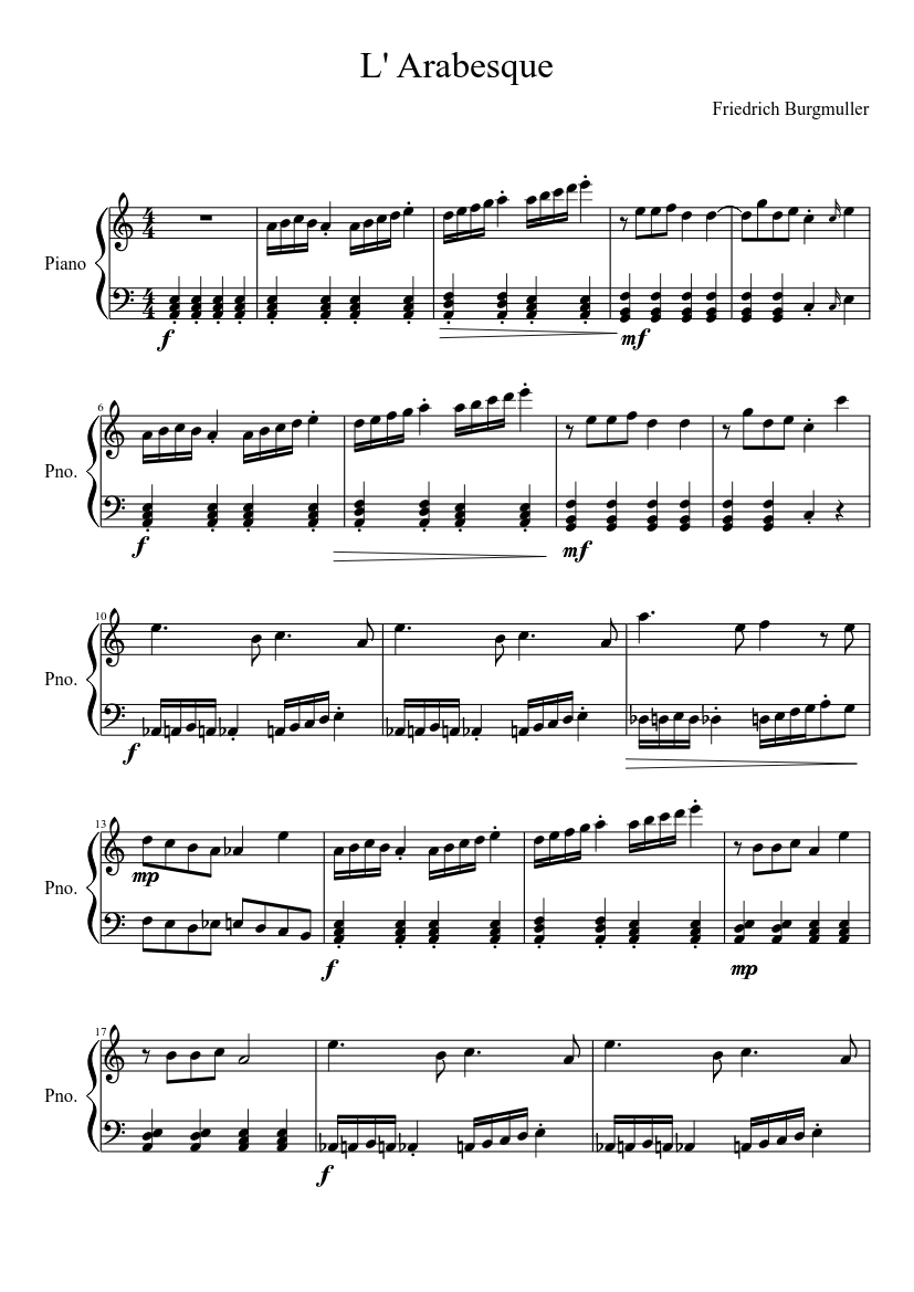 L' Arabesque Sheet music for Piano (Solo) | Musescore.com
