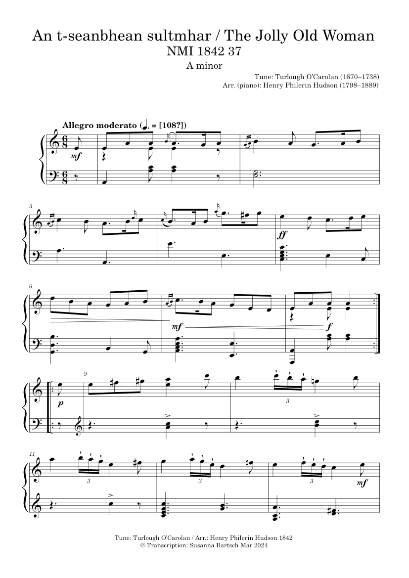 An t-seanbhean sultmhar / The Jolly Old Woman – Turlough O’Carolan 