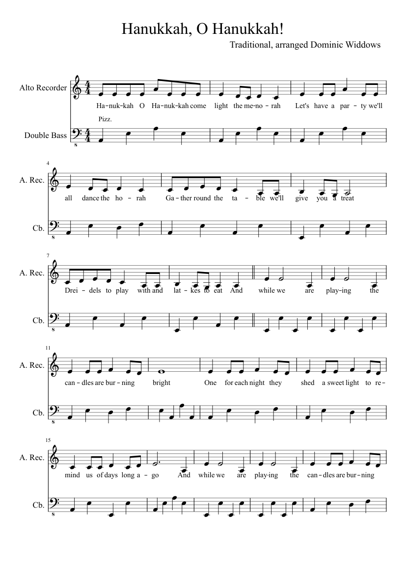 hanukkah-o-hanukkah-sheet-music-for-contrabass-recorder-mixed-duet-musescore-com