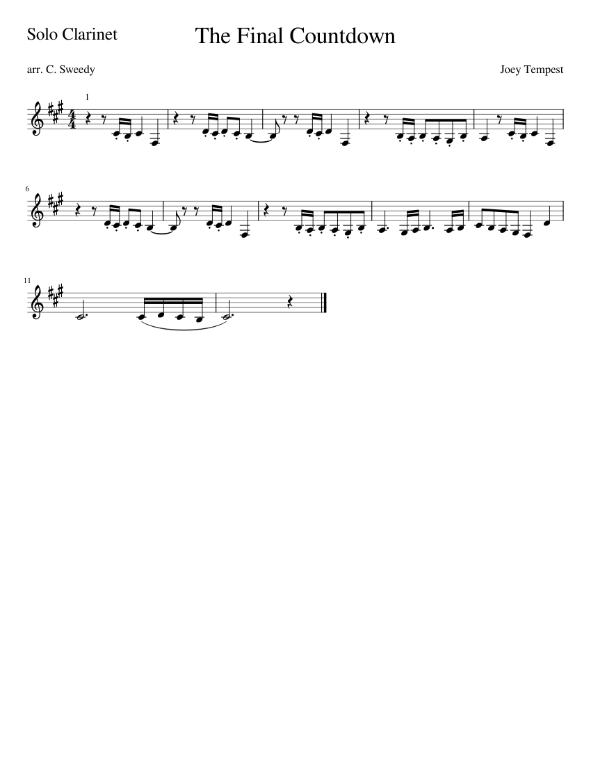 The Final Countdown Sheet Music For Piano (Solo) Easy | Musescore.com