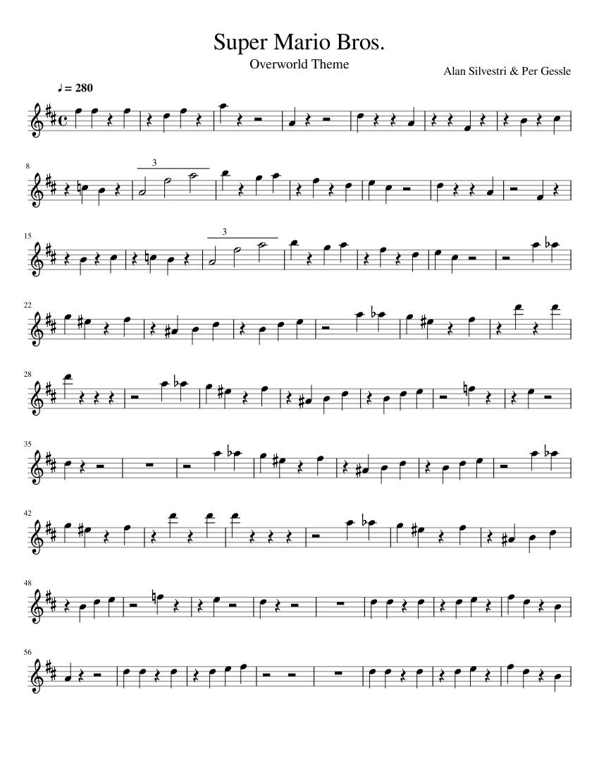 Super Mario Bros. Clarinet 1 Sheet music for Clarinet other (Solo) |  Musescore.com