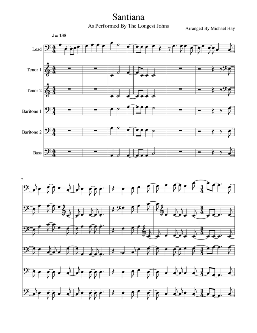 Santiana The Longest Johns Sheet Music For Piano Mixed Ensemble Musescore Com 9 explanations, 11 meanings for santana lyrics including oye como va, maria maria, evil ways at santana is a band consisting of a flexible number of musicians accompanying carlos santana since. the longest johns sheet music for piano