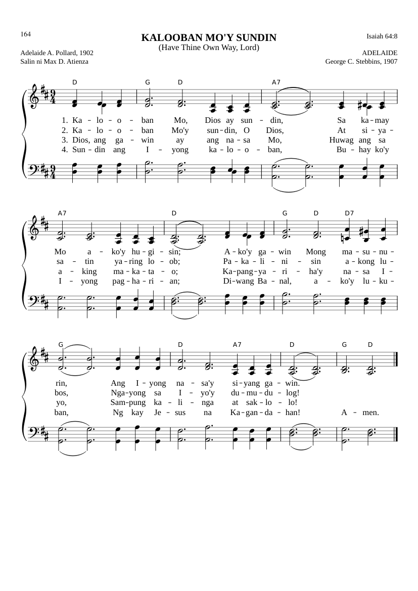 Kalooban Mo'y Sundin (Have Thine Own Way Lord)