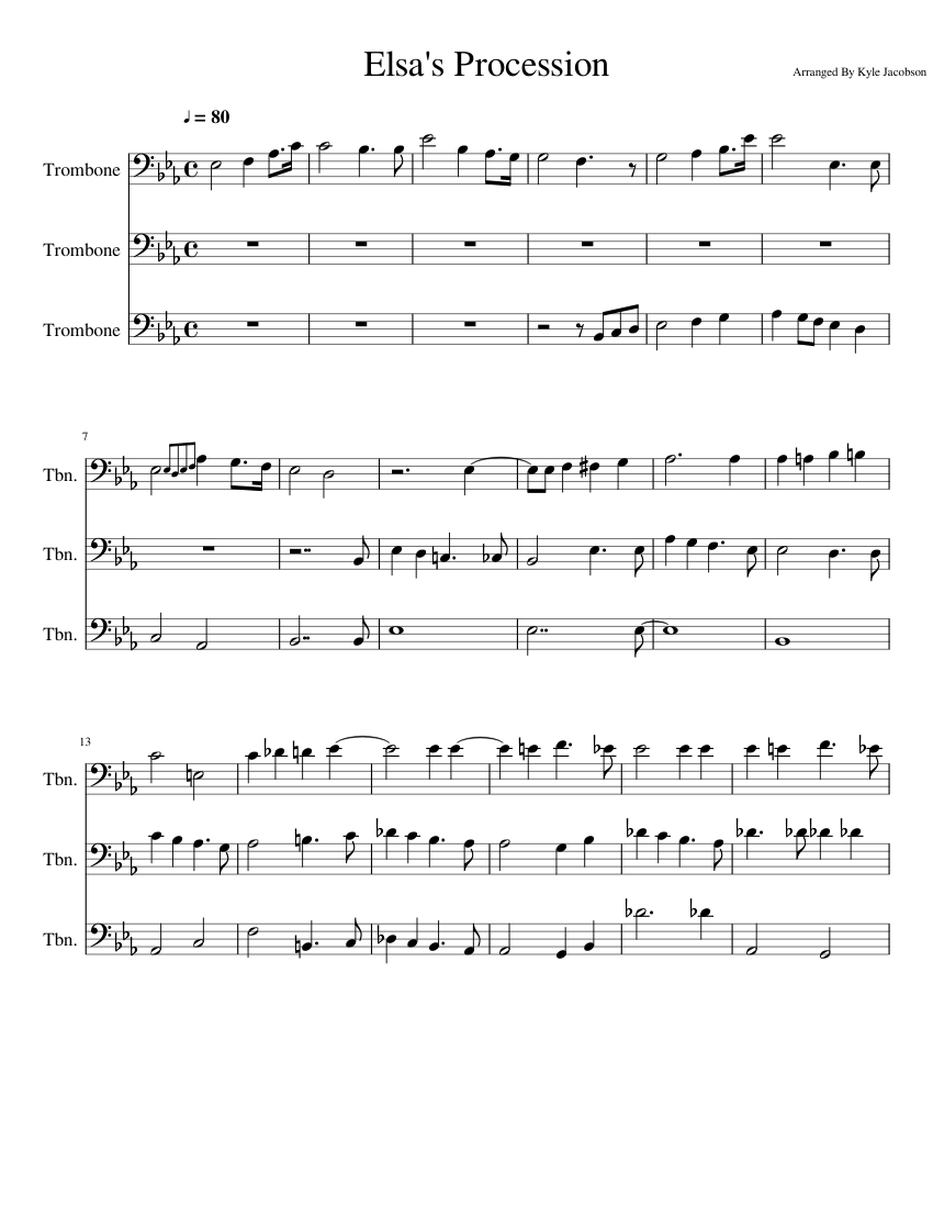 Elsa's Procession to the Cathedral Sheet music for Trombone (Mixed Trio) |  Musescore.com