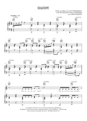 Free Daddy by Coldplay sheet music | Download PDF or print on Musescore.com