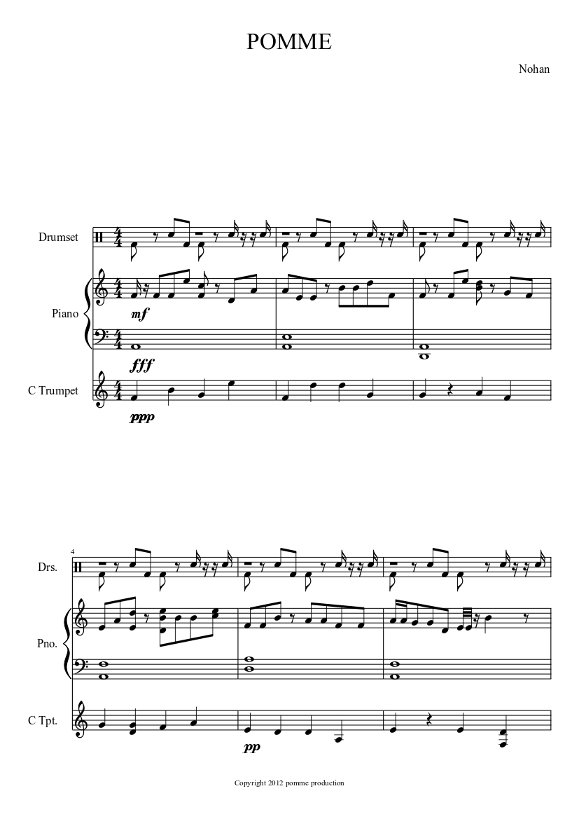 POMME Sheet music for Piano, Trumpet other (Solo) | Musescore.com