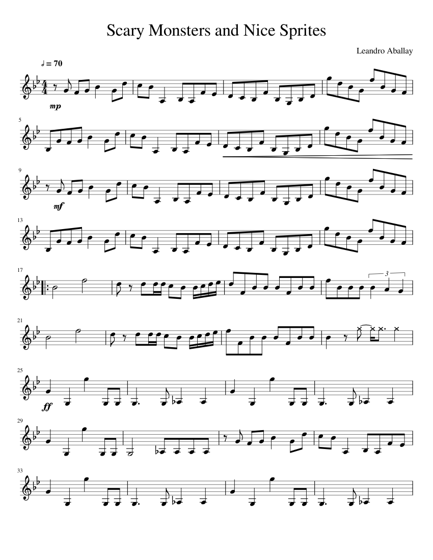 Scary Monsters and Nice Sprites - Skrillex Sheet Music for Violin (Solo) |  MuseScore.com
