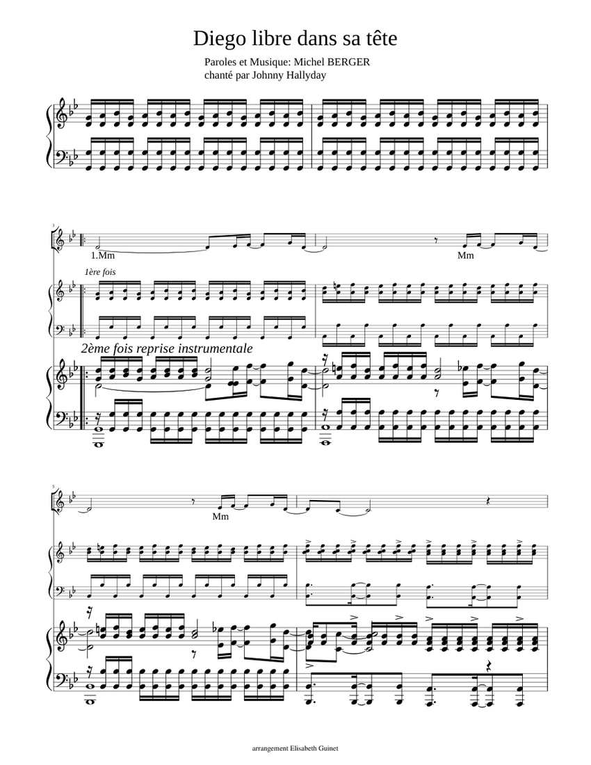 Diego MuseScore Sheet music for Piano, Soprano (Mixed Trio) | Musescore.com