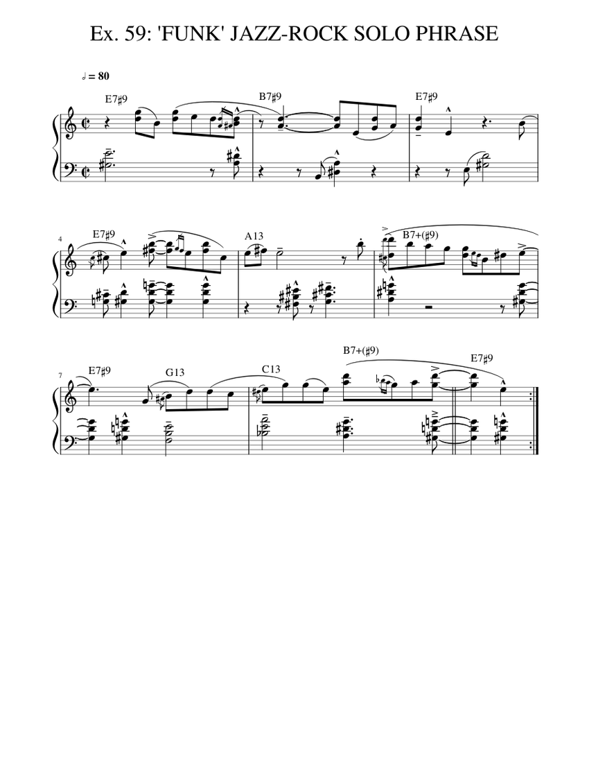 FUNK' JAZZ-ROCK SOLO PHRASE Sheet music for Piano (Solo) Easy |  Musescore.com