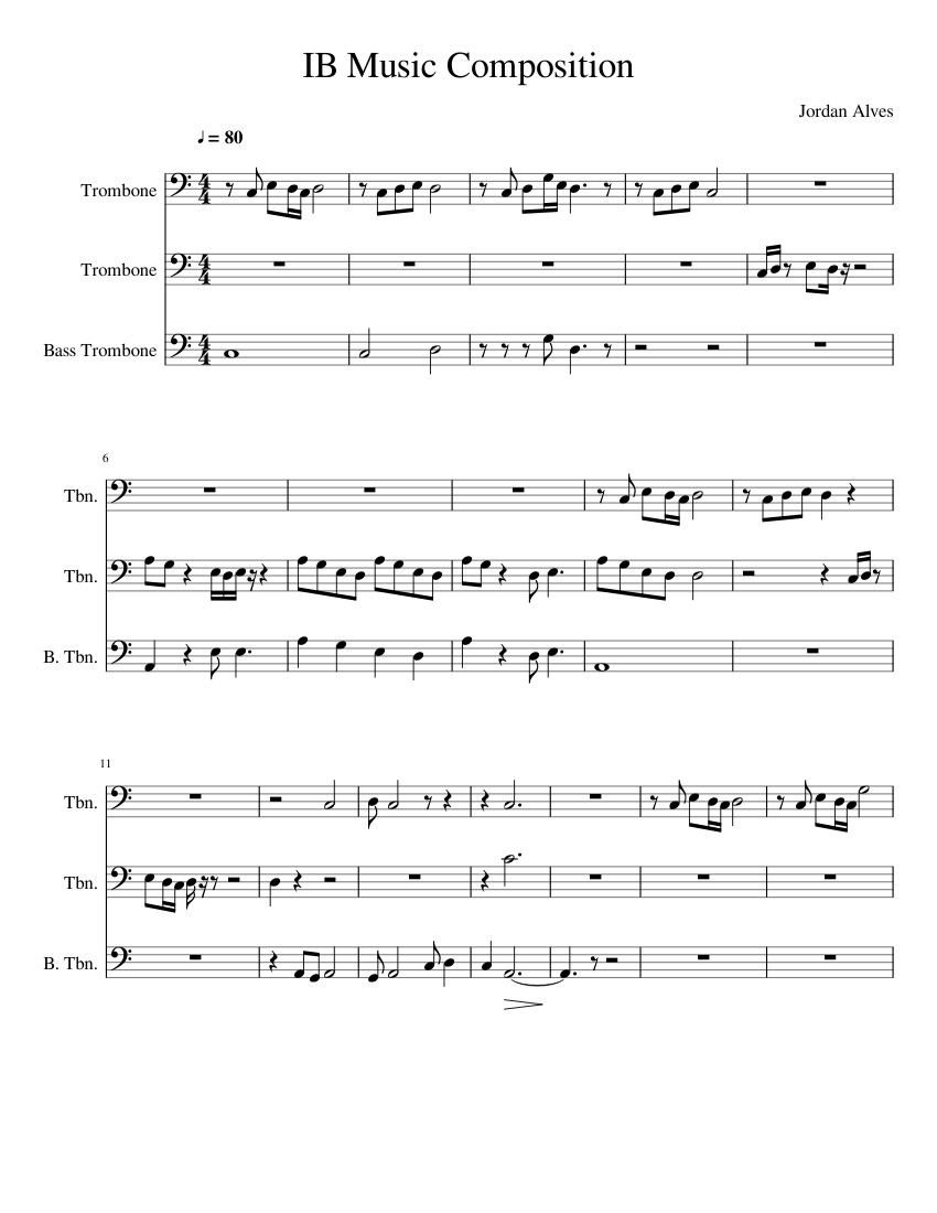 IB Music Composition Sheet music for Trombone, Trombone bass (Mixed ...