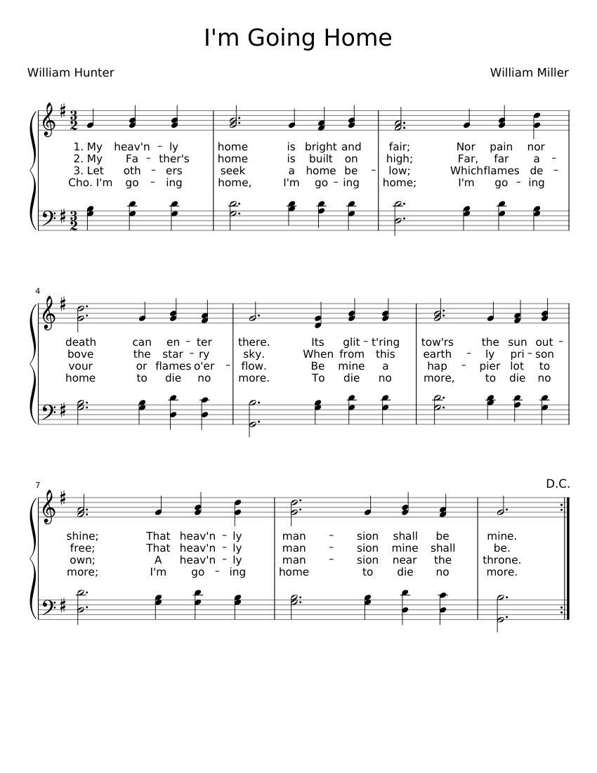 I'm Going Home Sheet music for Piano (Solo) Easy | Musescore.com