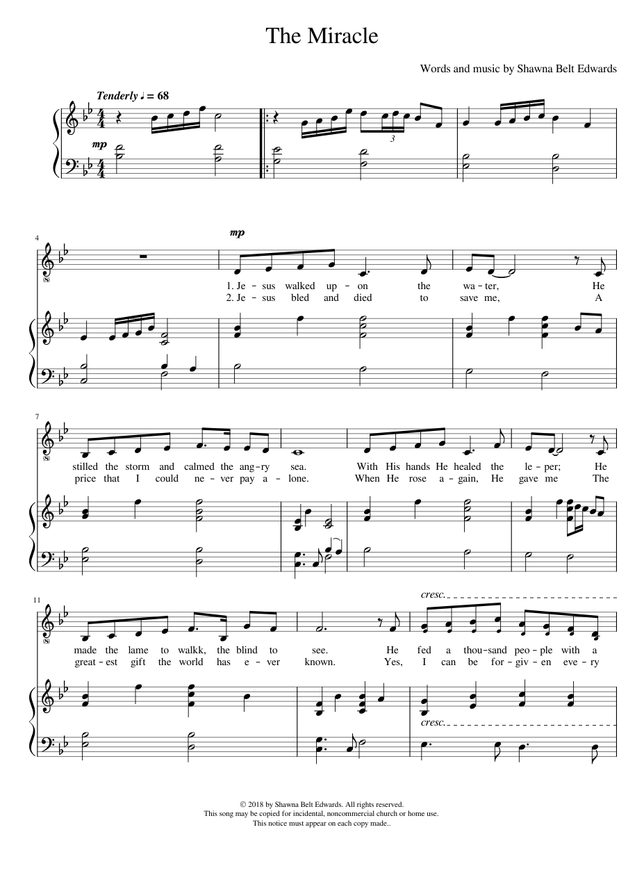 The Miracle Sheet Music for Piano, Vocals (Piano-Voice) | MuseScore.com