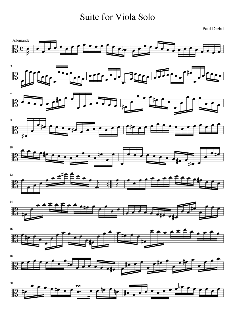 Suite for Viola Solo Sheet music for Viola (Solo) | Musescore.com