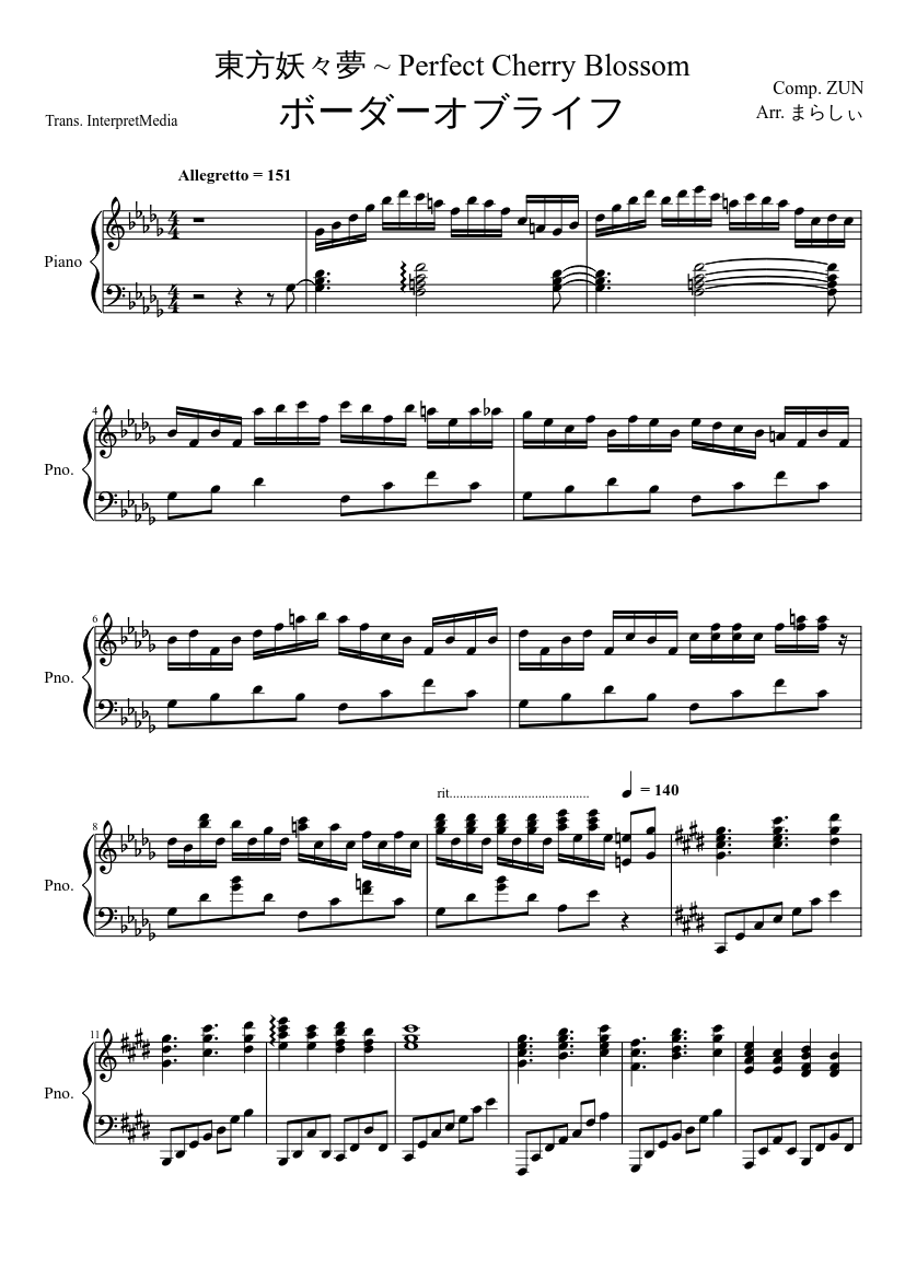 Marasy8 ~ Border of Life Sheet Music for Piano (Solo) | MuseScore.com