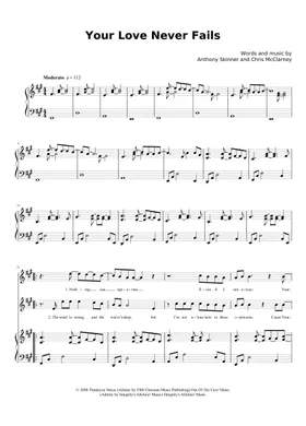 Sheet Music - Pender's Music Co.. Your Love Never Fails