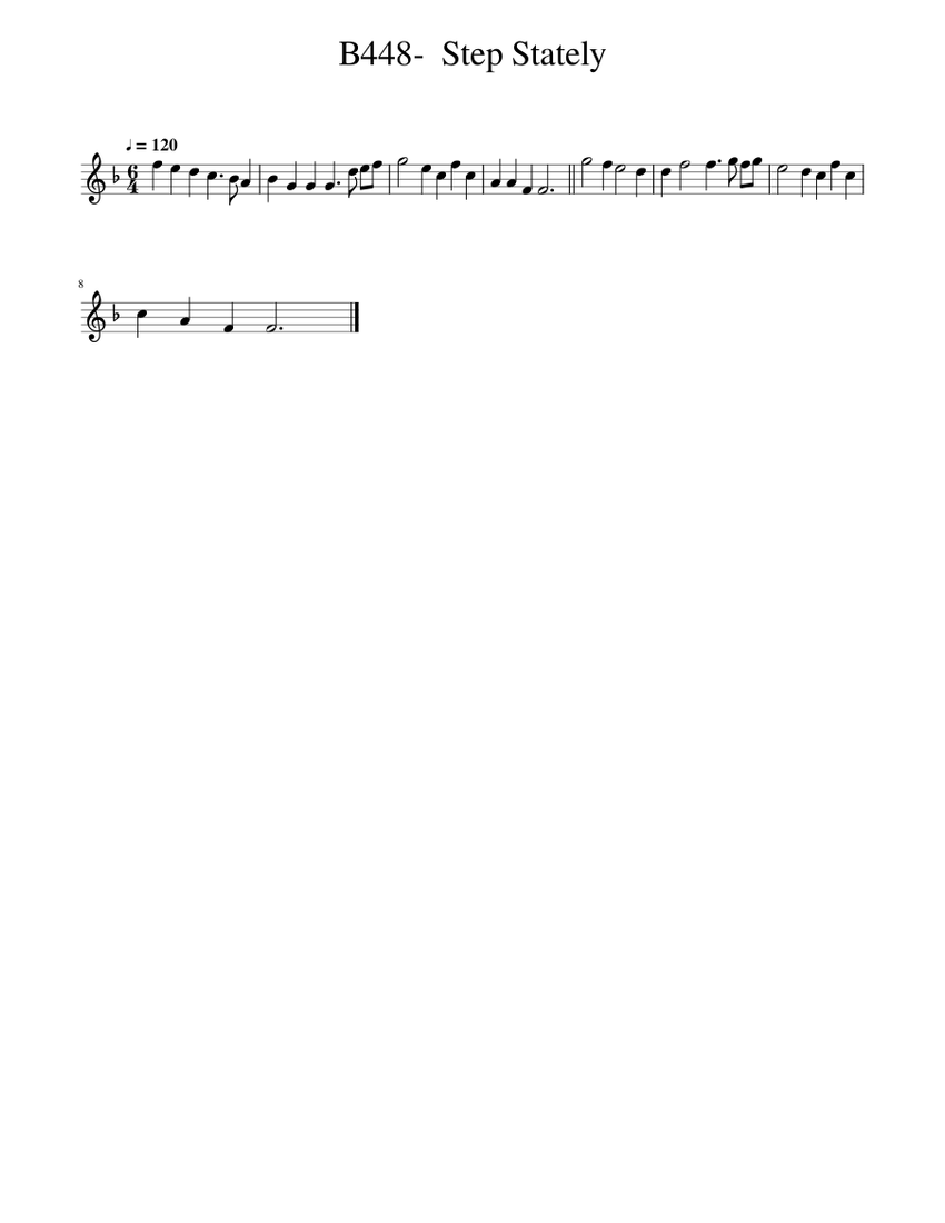 Stately Step B448- Step Stately Sheet music for Piano (Solo) Easy | Musescore.com