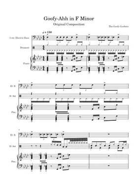 Goofy-Ahh in F Minor Sheet music for Piano, Bass guitar, Drum group (Mixed  Trio)