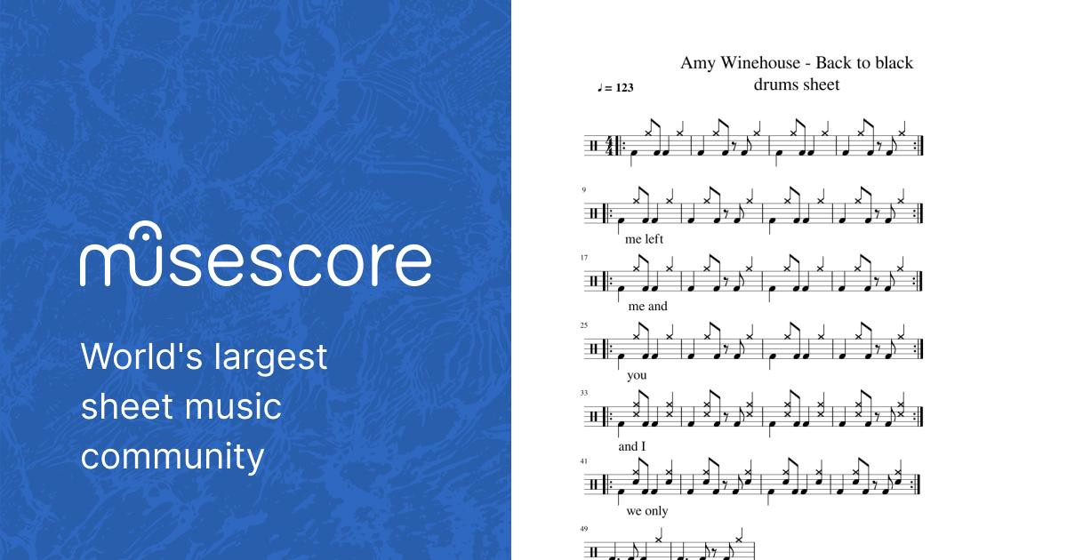 ☆ Amy Winehouse-Back To Black Sheet Music pdf, - Free Score