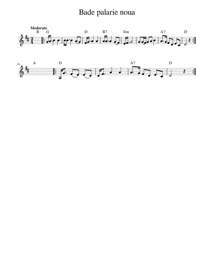 Bade palarie noua Sheet music for Piano (Solo) | Musescore.com