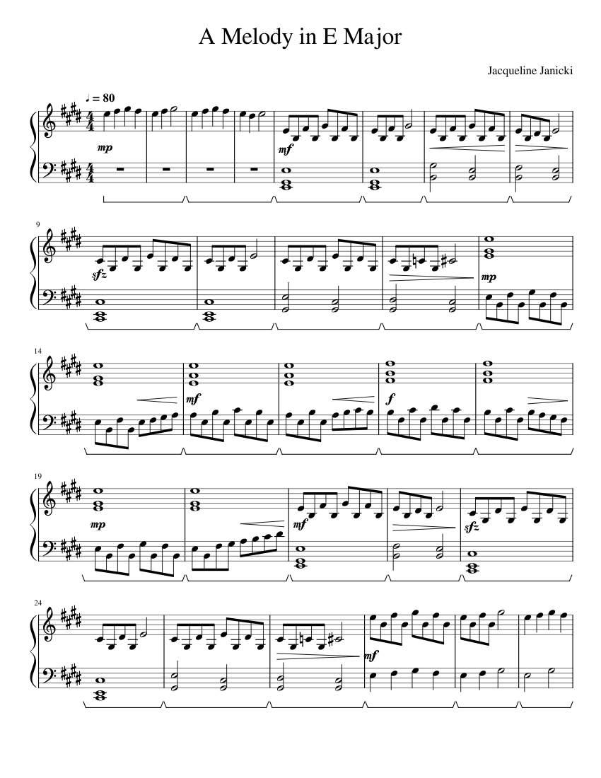 Etude in E Major Sheet music for Piano (Solo) Easy | Musescore.com