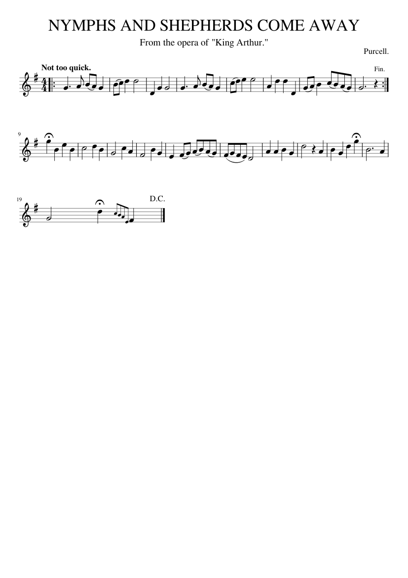 NYMPHS AND SHEPHERDS COME AWAY